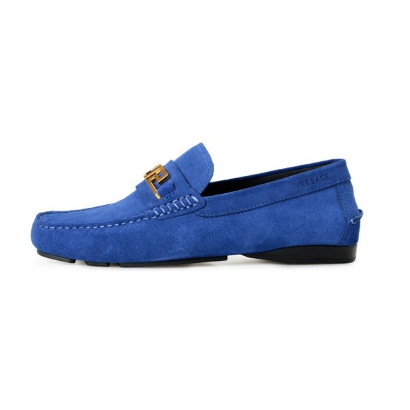 Versace Men\'s 100% Suede Leather Blue Driver Moccasin Slip On Loafers Shoes main image 8